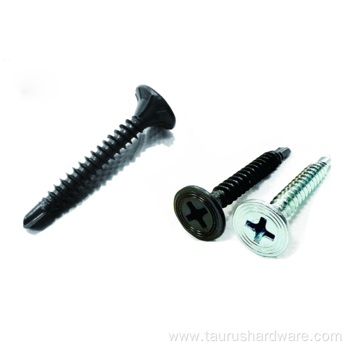 Galvanized flat head self-drilling screws